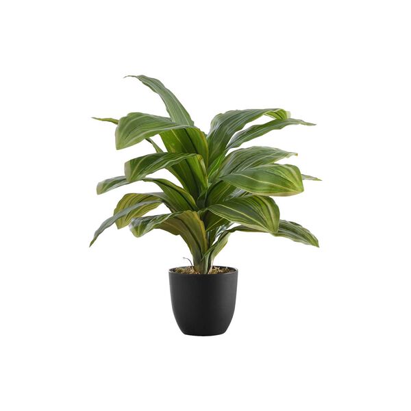 Black Green 17-Inch Dracaena Indoor Faux Fake Table Potted Artificial Plant, image 1